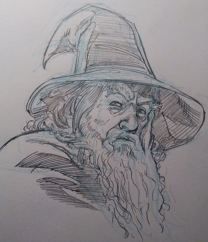 LOTR Gandalf Sketch in Tim Shinns Tim Shinn Commissions Comic Art Gallery  Room