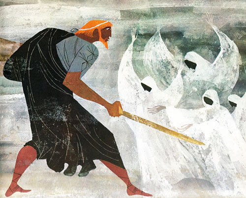 ohbender:The Iliad and the Odyssey: A Giant Golden Book (1956),illustrations by Alice and Martin Pro