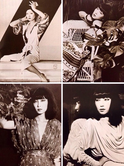 taishou-kun:  Yamaguchi Sayoko 山口 小夜子 (1949-2007) for Shiseido 資生堂 Benefique ベネフィーク - Japan - 1974