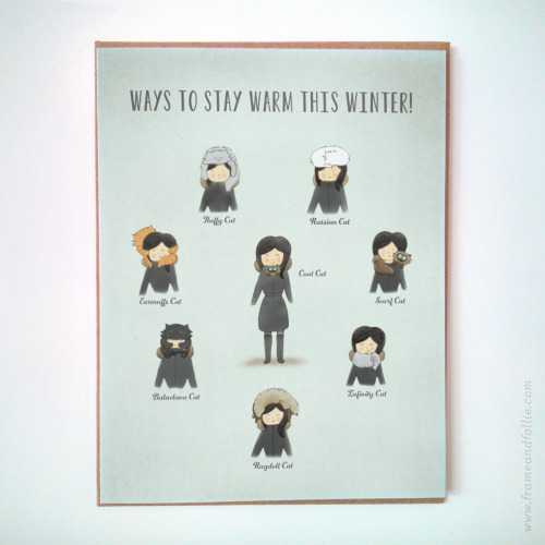 WAYS TO STAY WARM THIS WINTER! Now available in our Etsy shop: our Ways to Stay Warm this Winter gre