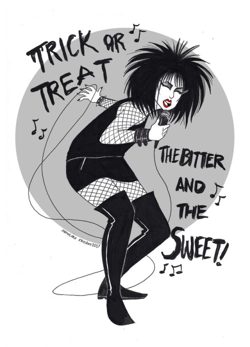 anglacelesteart - Inktober day 31, last day! Siouxsie singing...