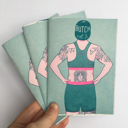 thequeenofbithynia:The second volume of my butch zine is here! Riso printed in teal and fluorescent 