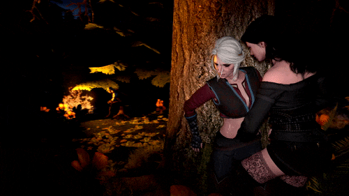 desiresfm:  Concept scene for “The Kiss”-Sequel" After a long day of traveling Geralt, Ciri and Yennefer finally found a place to rest. Geralt enjoyed the heat of the fire and grinned, thinking about warming up Yen, once Ciri fell asleep.With