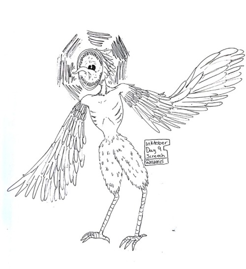 Inktober Days 9 And 10:: Screech And Gigantic