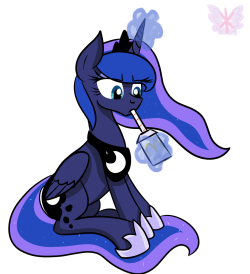 lunadoodle:  Princess Moonbutt drinking soda from McDonalds. This took three hours. Guest submission from nothin-but-my-bones  =3