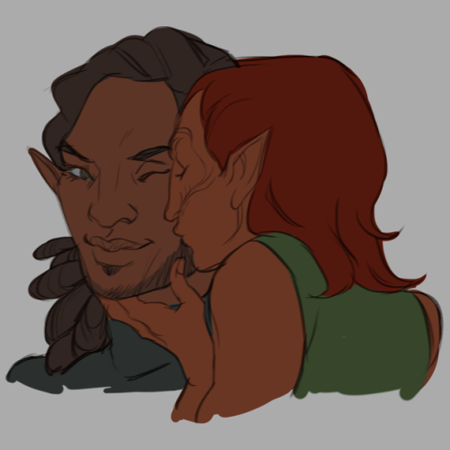 More OC kisses~ ♡@kingsiha‘s Zemra, @blkwonderwoman‘s Shaeva, @daji-ruhu‘s Hadiza, and @kantr‘s Kryp