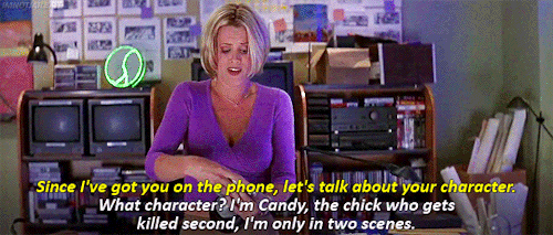 imnotjailbait:  The character of Sarah Darling played by Jenny McCarthy in Scream 3 (2000) was inspi