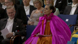 captaincrusher: thesnarkbait:    Sara Danius in her dress at the Nobel award ceremony on December 10 2018.  Danius was ousted as a secretary of the Swedish Academy, that awards the Nobel Price in literature, when trying to investigate the accusations