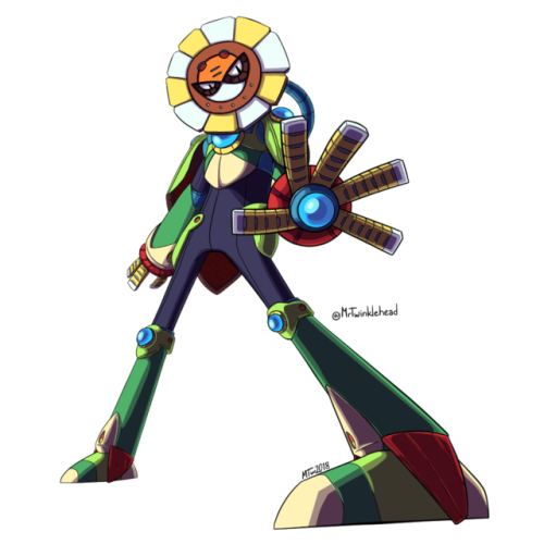 mrtwinkleart:Drew a second entry for the Mega Man 30th Collab, this time Optic Sunflower from X8.