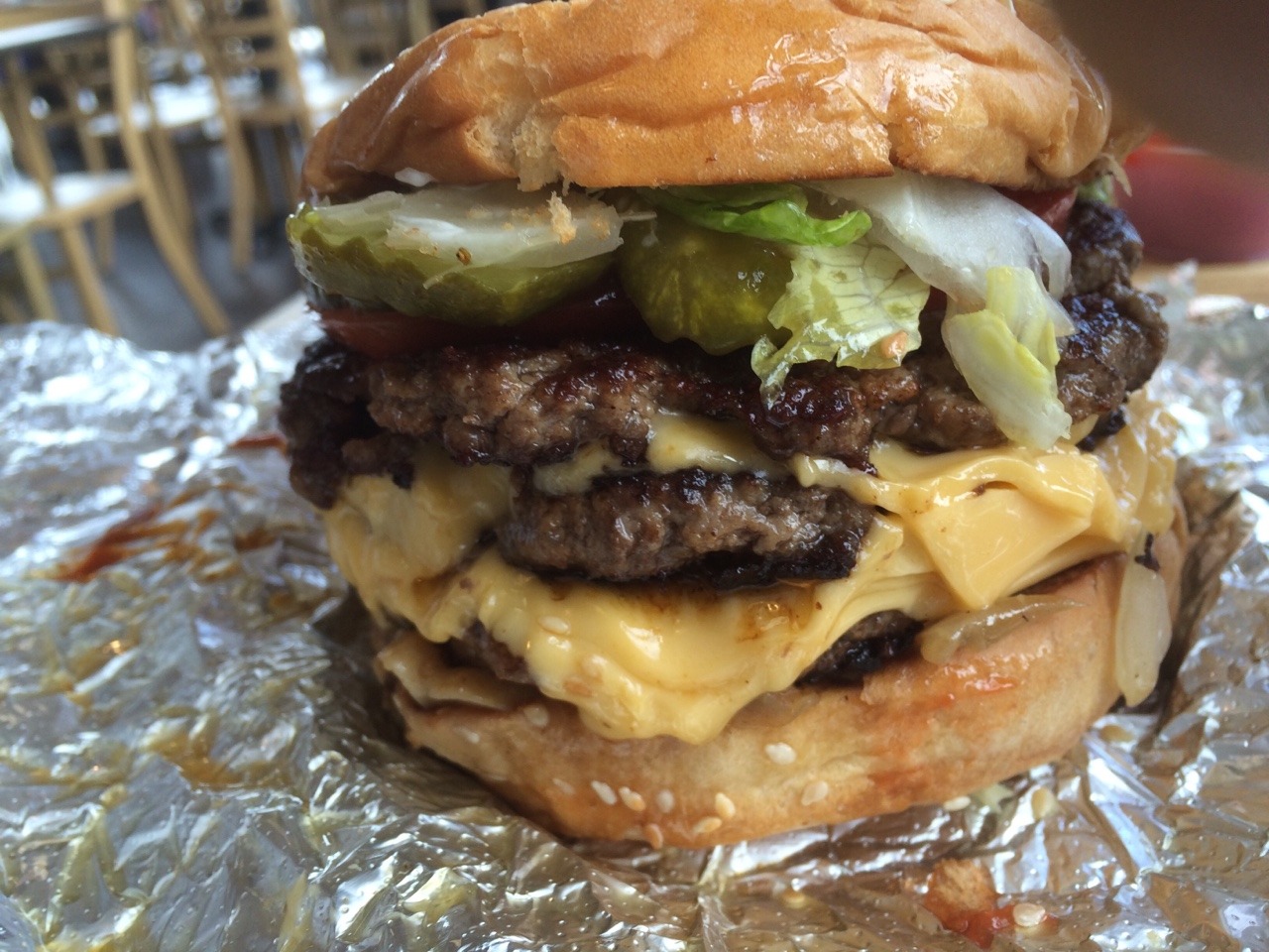 blasian-aesthetics:  Post workout meal. Five guys Bacon triple cheeseburger, cajun
