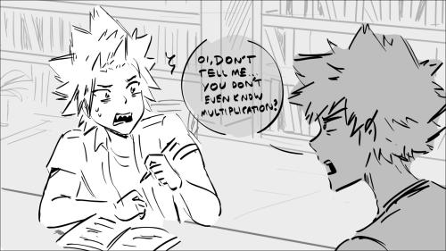 ‘Bakugou looked at how flustered Kirishima was and let out a genuine laugh.’Can you believe that thi