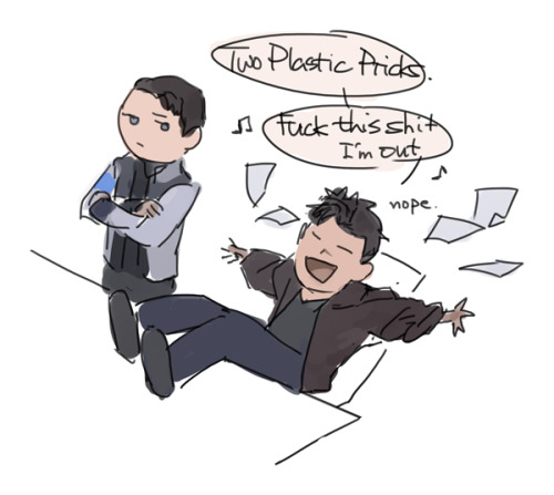 That leg on the right belongs to Gavin Reed. Why Connor and RK900 share the same face while look tot