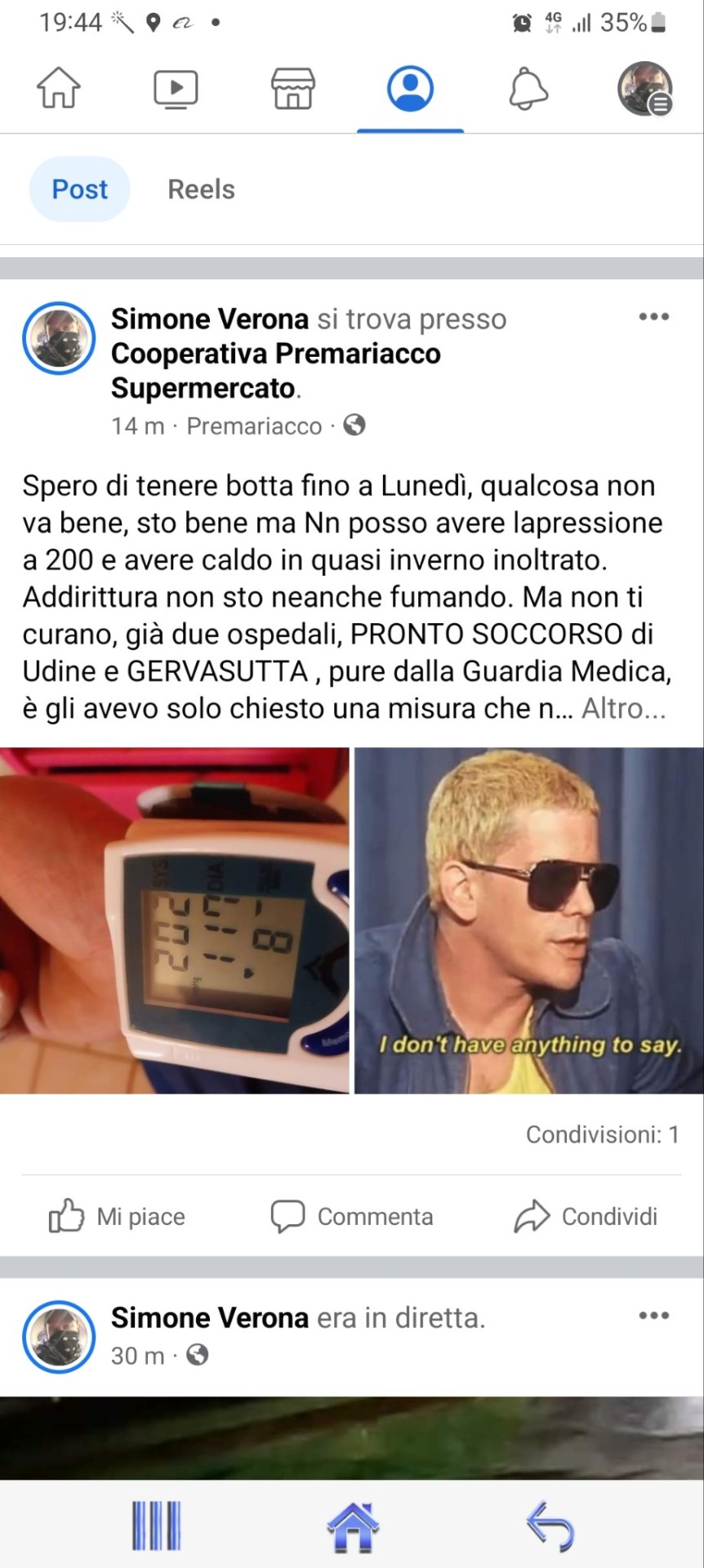 Spero Di Tenere Botta Fino A Luned, Qualcosa Non Va Bene, Sto Bene Ma Nn Posso Avere Lapressione A 200