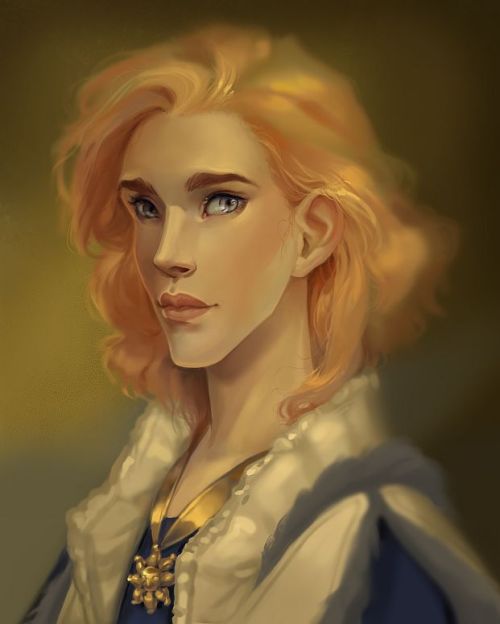 Some art of my cleric Cirian Aster.  Second portrait is older by about a year.