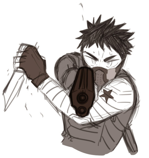 maqui-chan:Winter Soldier au I’ve been working on for the past week, I didn’t think it will take me 