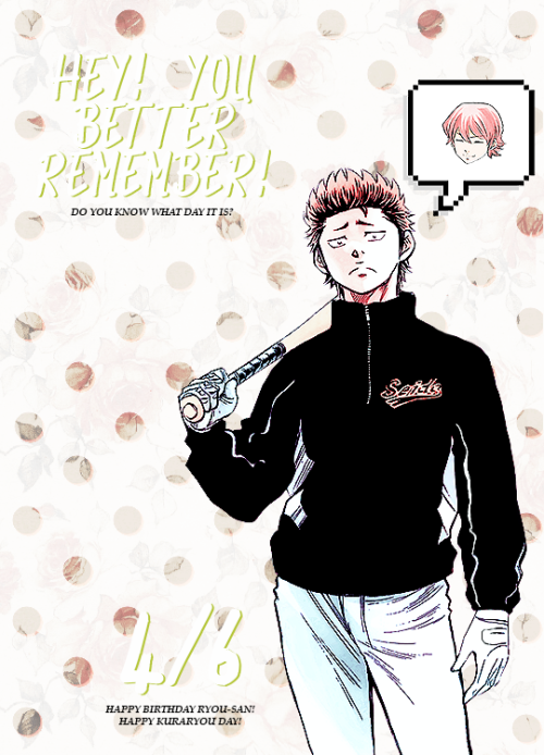 kuraryouexchange: happy birthday kominato ryousuke!  happy april 6th everyone! it’s both ryous