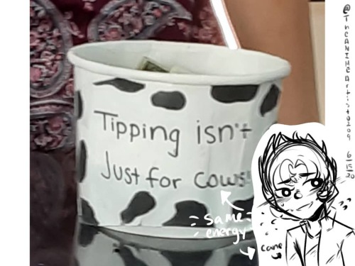 So My Family And I Went To Eat Icecream, And The Tip Bowl Was This And I Couldn't Resist In Taking A