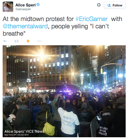 ayothewuisback:  socialjusticekoolaid:  HAPPENING NOW (12/3/14): Thousands are pouring into the streets in NYC in memory of Eric Garner and in protest of another killer cop who got away with murder. SHUT. IT. DOWN. #staywoke #farfromover  This is more