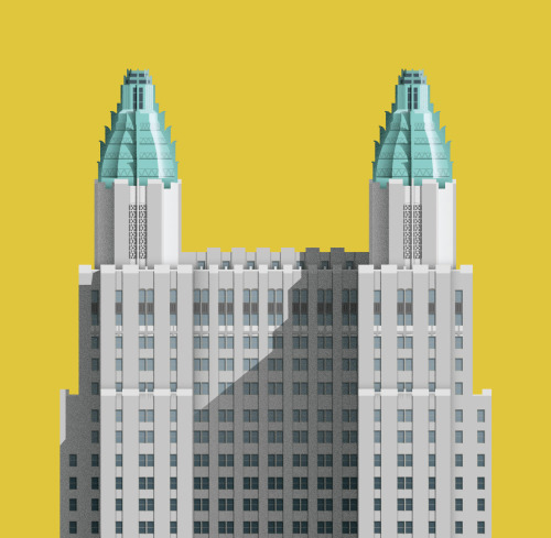 Detail of the pineapple-like towers of New York’s Waldorf Astoria. When it opened in 1931 it w