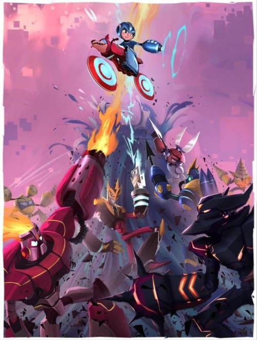 Mega Man Rush Moto by Jose Emroca Flores18″ x 24″ print. Limited edition available at SD