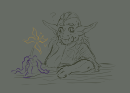 Goblin Week Day 6 It’s Rzekk again, this time being perplexed by an extraterrestrial plant he grew f