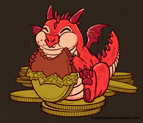 emilykuznia:”Hungry Hoarder”  The coins are printed with *shiny metallic* specialty ink! Buy the t