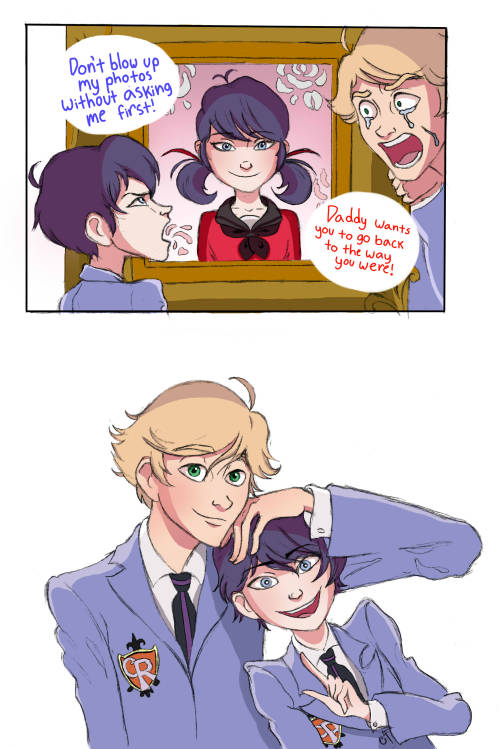 fuckingchatnoir:  Ouran Highschool Host Club AU Part 1I’m going to do more parts in the future with more scenes that I love and yeah.TAMAKI AND ADRIEN ARE THE SAME I CANT.
