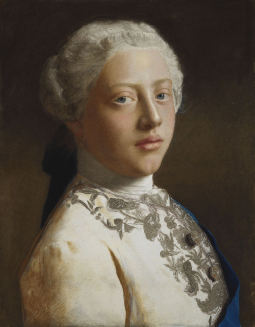 staches-and-sabres: A pastel portrait of George, Prince of Wales (later King George III) by Jean-Éti