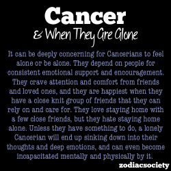 zodiacsociety:  Cancer &amp; Being Alone 