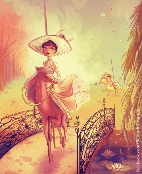 sarroora:Afternoon Ride, Mary Poppins fanart by ~Blumina