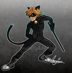 snowflake-owl:  Cat Noir commission for @bloodandhedonism