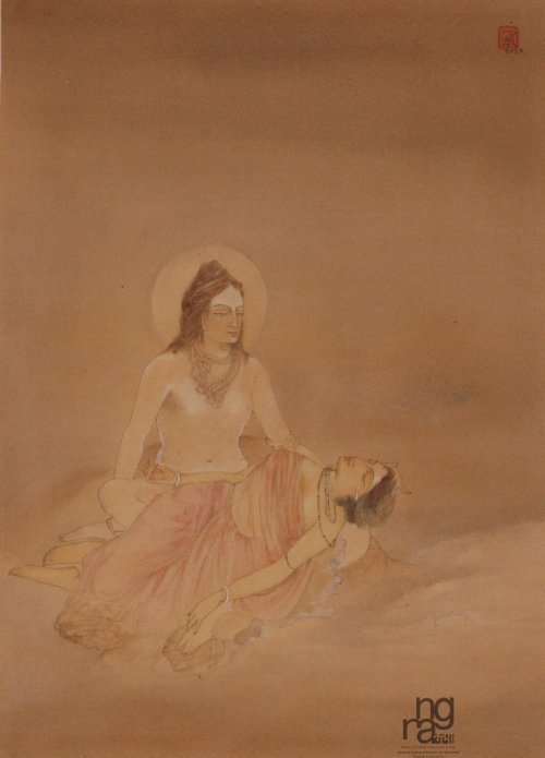 Shiva and Sati body by Nandalal Bose, Bengal