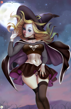 didiesmeralda:    Dark Supergirl Witch Fanart   - Version NSFW &amp; Lingerie on Patreon Rewards  