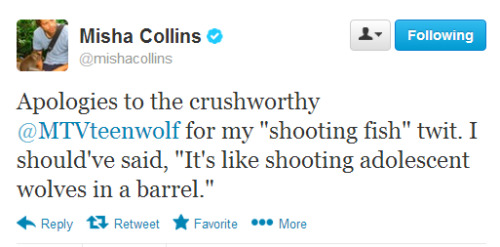 nerdylittledude:  in case it wasn’t clear before, misha is declaring war 