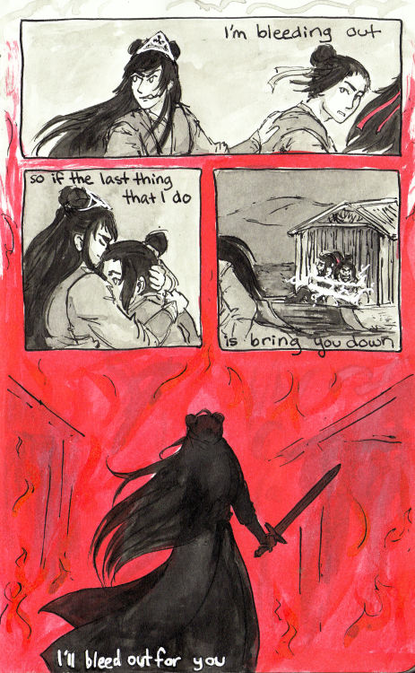 Part one (two, three) of my three-part wei wuxian-centric comic, set to imagine dragons’ “bleeding o