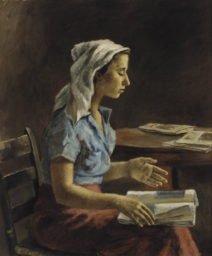 Girl Reading (mid-1930s). Alexander Brook (American, 1898-1980). Oil on canvas. Pennsylvania Academy