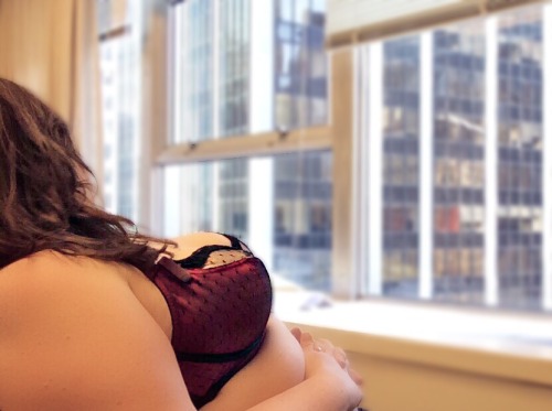 nakednewsgirl:  Rain, rain, go away. (At least work is more fun topless.)