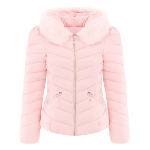 honeysake:♡ Chervon Faux Fur Hooded Quilted Jacket - Buy Here ♡Free Shipping Worldwide!Please like, 
