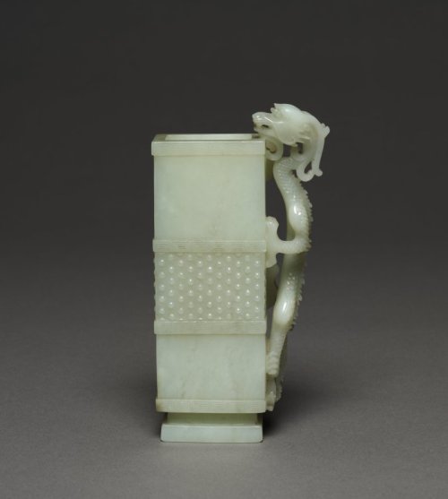 Rectangular Wine Cup (Zun) with Dragon, 1700s, Cleveland Museum of Art: Chinese ArtSize: Overall: 14