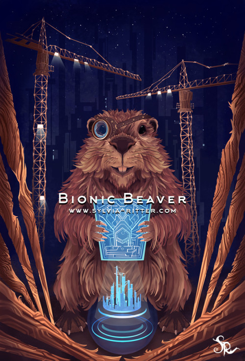 thecollectibles:Art by  Sylvia Ritter   What does it mean if you get the Bionic Beaver in a tarot reading?