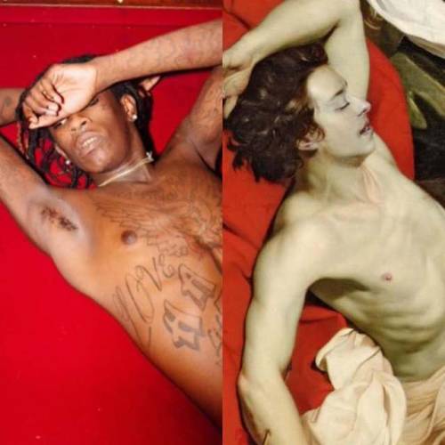 pr1nceshawn:  Young Thug As Paintings - Comparing the photos of rap artists with classical paintings by Hajar Benjida.