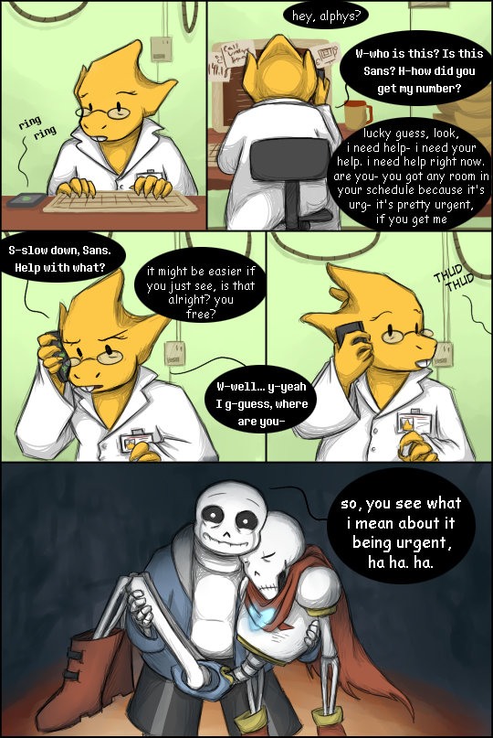 zarla-s:  This may be the worst idea I’ve ever had. Contains spoilers for the end of the True Pacifist route! The single image version is here. * It makes a joke about spaghetti. It hates its own joke.* It tidies up the place, then immediately scatters
