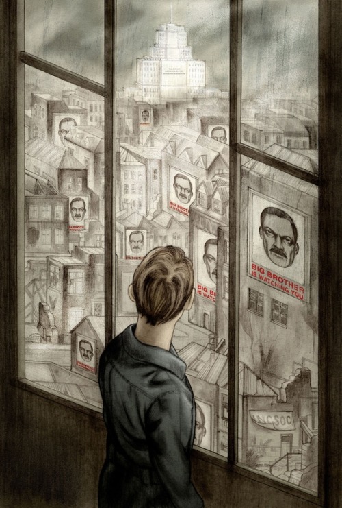 Jonathan Burton (English, based Bordeaux, France) - Frontis for George Orwell’s 1984 for The Folio S