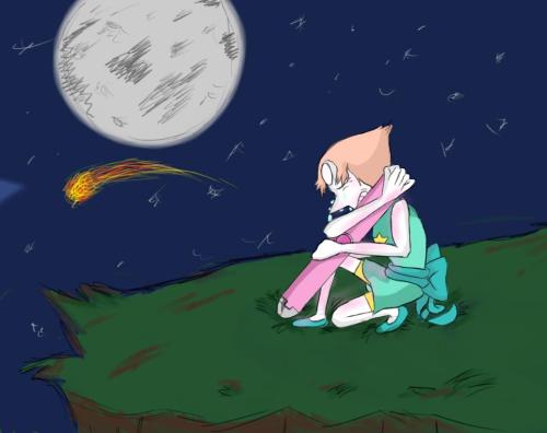 glitch637:  A little hour drawing I was suggested I did. Some slight pearl angst for muh tumblr. I can’t do backgrounds for crap son (sorry for the eye bleed) lol.