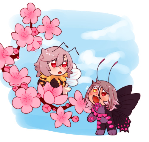 Day 5! I Went With The Cherry Blossom Theme And Made Them Into Insects (nome Is A Pink-spotted Cattleheart