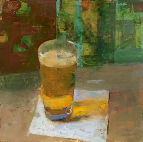 urgetocreate: Jon Redmond, Grey Day Beer, Oil on board