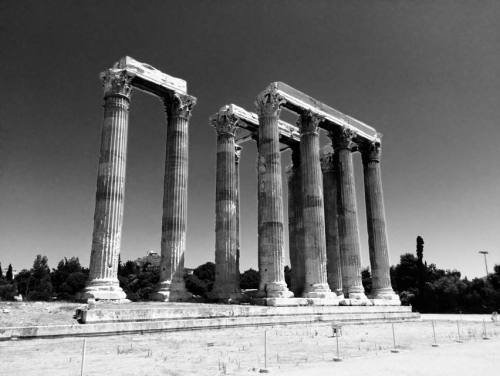 mythologer: The Temple of Olympian Zeus, Athens, Greece, 2015 and an old picture.  