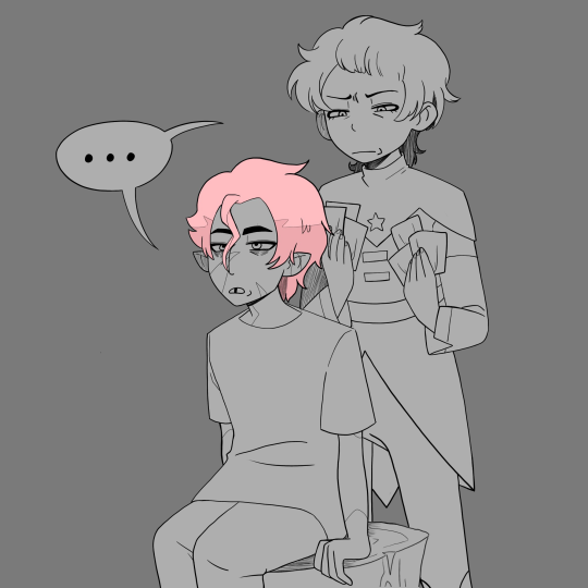toomanymarkers:  You’ve heard of “Hunter dyes his hair red to match Flapjack” now get ready for “Hunter TRIES to dye his hair red but the sibling hair-dying ritual goes horribly wrong and now it is pink”