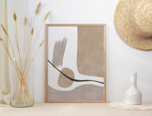  Earth tone wall art set of 2 prints, Mid century modern wall art, Neutral decor, Lines and geometri