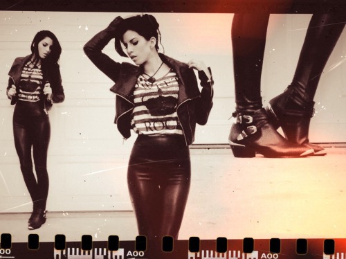 xo-meli-d:  Rocker faux leather jacket w/ gold zipper detail Gothic Pewter Broken Heart Necklace Thr